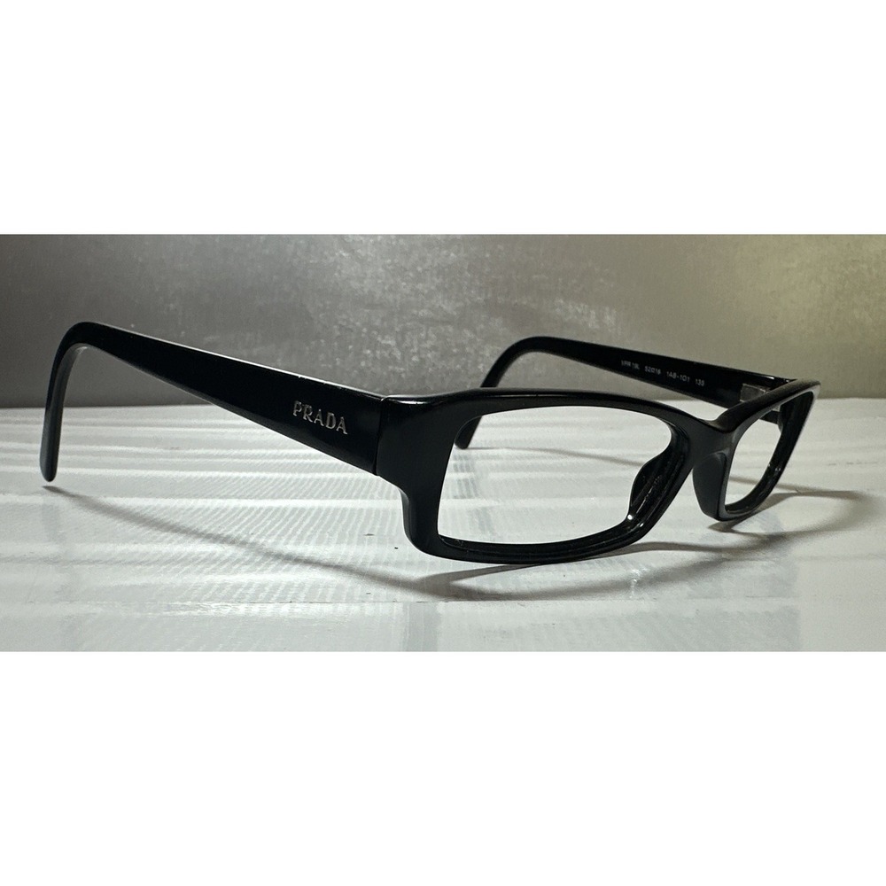 PRADA VPR 19L 1AB-1O1 Square Havana Black Eyeglasses Optical Frame 52-16-135